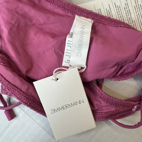 Zimmermann Cloqué Low-Rise Bikini Briefs in Purple NWT Size 3 / US 8-10 Large - Picture 6 of 9